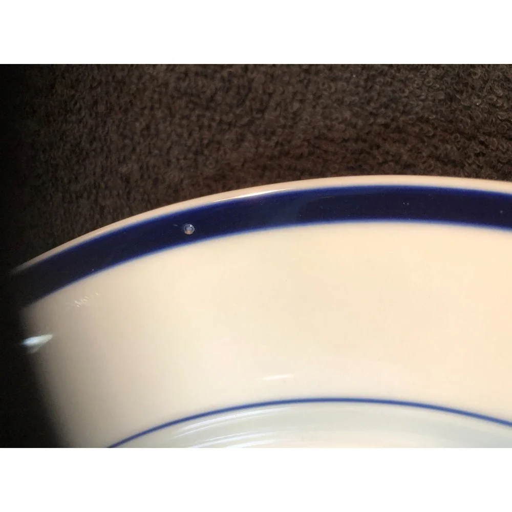 The Cellar Macy's Blue White Blue Band Dinner Plate~11